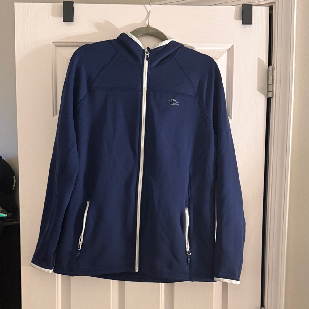 L.L. Bean Women’s Navy Blue Hooded Fleece Jacket